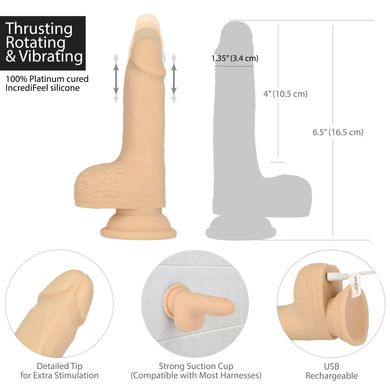 Фаллоимитатор с пульсацией и пультом ДУ Naked Addiction 6.5" Thrusting Dong With Remote (диаметр 3,2 см) картинка