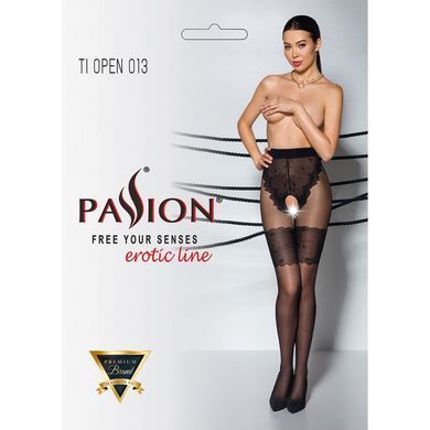 Колготки з відкритим доступом та ажурним візерунком Passion TIOPEN 013 black, розімр 1/2 (20/40 den) зображення