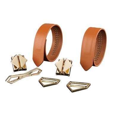 Наручники кожаные LOCKINK Wristcuffs/Anklecuffs Brown Set картинка