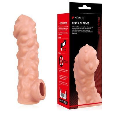 Насадка на член с отверстием для мошонки Kokos Cock Sleeve CS 003, размер L картинка