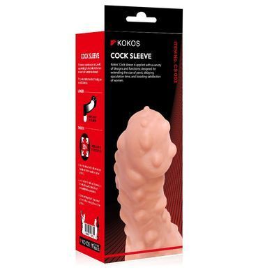 Насадка на член с отверстием для мошонки Kokos Cock Sleeve CS 003, размер L картинка