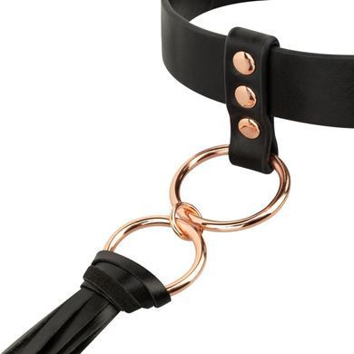 Нашийник з флогером Rosy Gold Collar with Flogger Black зображення