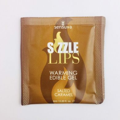 Съедобный согревающий массажный гель Sensuva Sizzle Lips Salted Caramel, солёная карамель (125 мл) картинка