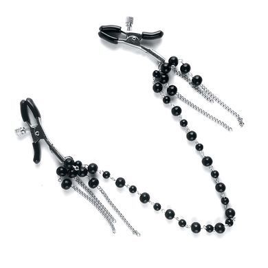 Затискачі для сосків з намистинами Art of Sex Nipple clamps Afina Black зображення