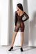 Полупрозрачное миниплатье с рукавами-митенками Passion BS101 One Size, black картинка 12