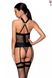 Сексуальный корсет +стринги Passion Amanda Corset black, размер L/XL картинка 2