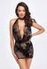 Прозора міні сукня Noir Handmade F313 Mythos mini flocked mesh dress with jewelry rhinestone chain, розмір M картинка 1