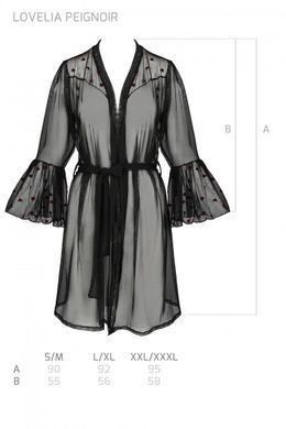 Воздушный пеньюар Passion LOVELIA PEIGNOIR black, размер S/M картинка
