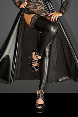 Сексуальні панчохи з мереживом Noir Handmade F135 Powerwetlook stockings, розмір L зображення