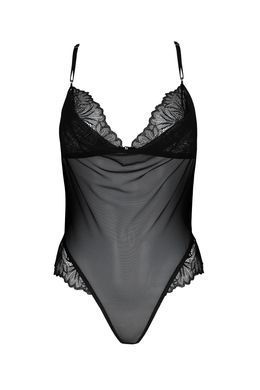 Сетчатое боди с кружевным лифом Passion DELIENA BODY black, размер L/XL картинка