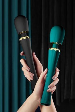 Вібромасажер із насадками Zalo Kyro Wand Obsidian Black (діаметр 3,5 см) зображення