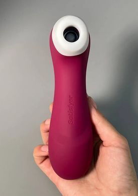 Вакуумний кліторальний стимулятор з вібрацією Satisfyer Pro 2 Generation 3 with Liquid Air Wine Red зображення