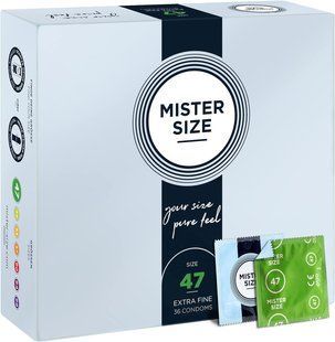 Презервативы тонкие Mister Size pure feel, размер 47 (36 шт) картинка