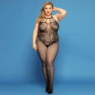 Сітчастий бодістокінг JSY &laquo;Відверта Мадлен&raquo; Plus Size, Black зображення
