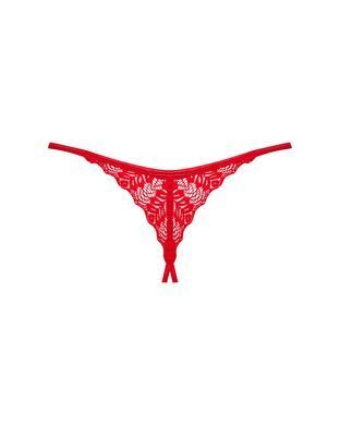 Сексуальні трусики з мереживом та доступом Obsessive Ingridia crotchless thong, розмір XL/2XL зображення