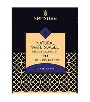 Лубрикант на водній основі їстівний Sensuva Natural Water-Based Blueberry Muffin, чорничний мафін (240 мл) зображення