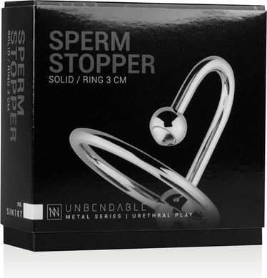 Уретральная вставка с кольцом Sinner Gear Unbendable Sperm Stopper Solid (диаметр кольца 3,2 см) картинка