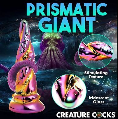 Фэнтезийный фаллоимитатор стеклянный Creature Cocks Enchanting Rainbow Glass Dildo (диаметр 4 см) картинка