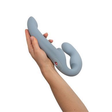 Безремінний страпон з вібрацією Fun Factory SHARE VIBE PRO cool grey (діаметр 4,1 см) зображення