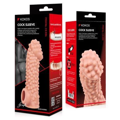 Насадка на член з отвором для мошонки Kokos Cock Sleeve CS 004, розмір M зображення