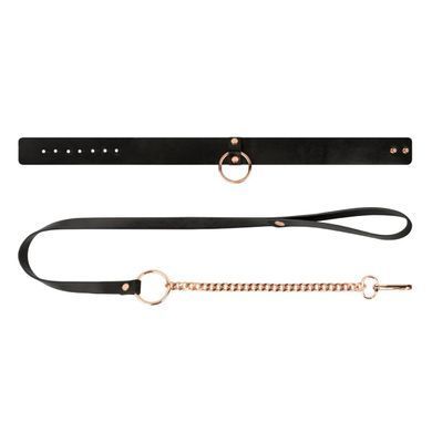 Ошейник с поводком Rosy Gold Collar with Leash Black картинка