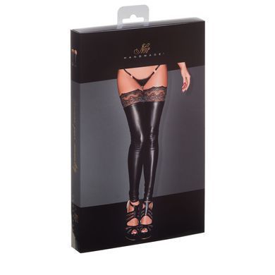 Сексуальні панчохи з мереживом Noir Handmade F135 Powerwetlook stockings, розмір L зображення