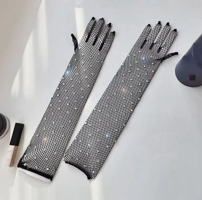 Длинные перчатки со стразами Leg Avenue Rhinestone opera length gloves картинка