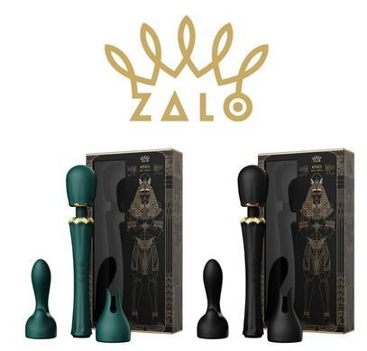 Вібромасажер із насадками Zalo Kyro Wand Obsidian Black (діаметр 3,5 см) зображення