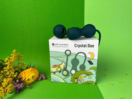 Набор вагинальных смарт-шариков с вибрацией и прозрачным шаром Fun Town Crystal Duo (2 шт) картинка