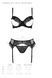 Комплект с открытой грудью: лиф, пояс и трусики Passion ECO KERRIA SET WITH OPEN BRA black, размер L/XL картинка 5