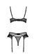 Комплект с открытой грудью: лиф, пояс и трусики Passion ECO KERRIA SET WITH OPEN BRA black, размер L/XL картинка 4