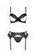 Комплект с открытой грудью: лиф, пояс и трусики Passion ECO KERRIA SET WITH OPEN BRA black, размер L/XL картинка 3