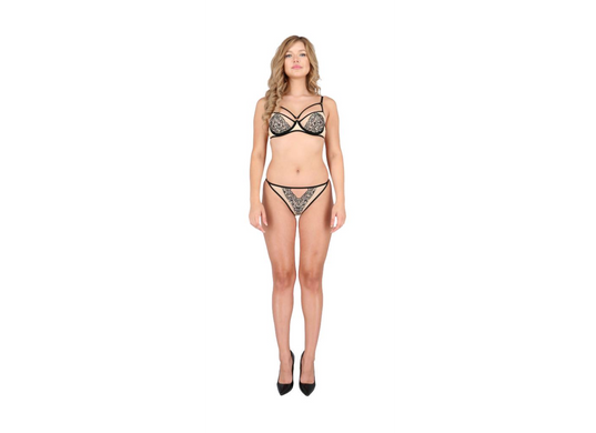 Очаровательный женский комплект Passion LORINA SET beige, размер S/M картинка