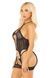 Еротичний комплект: боді та трусики Leg Avenue Heart Net Cami Garter and String One Size, Black картинка 4