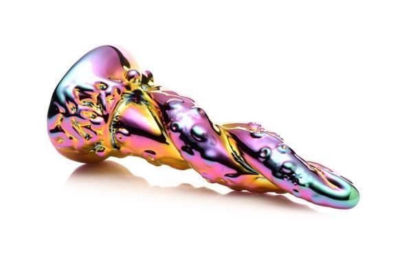 Фэнтезийный фаллоимитатор стеклянный Creature Cocks Enchanting Rainbow Glass Dildo (диаметр 4 см) картинка