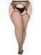 Стокінги в сітку з кільцями Leg Avenue Stokings with O-ring Attached Garter Belt Black, розмір 1X/2X картинка 3