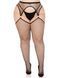 Стокінги в сітку з кільцями Leg Avenue Stokings with O-ring Attached Garter Belt Black, розмір 1X/2X картинка 1