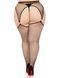 Стокінги в сітку з кільцями Leg Avenue Stokings with O-ring Attached Garter Belt Black, розмір 1X/2X картинка 2