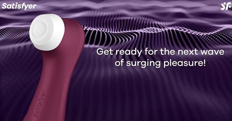 Вакуумний кліторальний стимулятор з вібрацією Satisfyer Pro 2 Generation 3 with Liquid Air Wine Red зображення