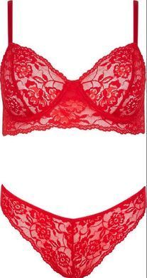 Кружевной комплект Passion DENELIA SET red, размер S/M картинка
