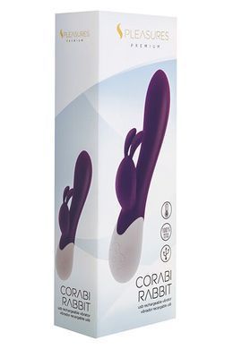 Вибратор-кролик с подогревом S Pleasures Premium Corabi Rabbit, фиолетовый (диаметр 3,9 см) картинка