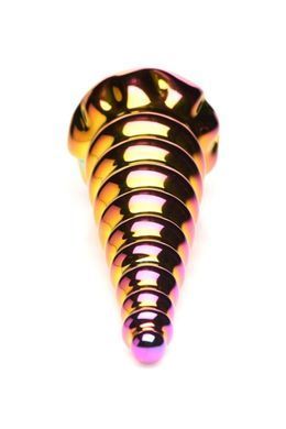 Фентезійний фалоімітатор скляний Creature Cocks Twilight Rainbow Glass Dildo (діаметр 5,1 см) зображення