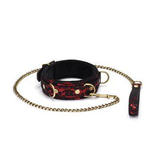 Шкіряний нашийник з мереживом + повідець Liebe Seele Victorian Garden Collar with Leash зображення
