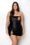 Мини-платье из экокожи со шнуровкой + трусики Passion Celine Chemise black, размер 4XL/5XL картинка