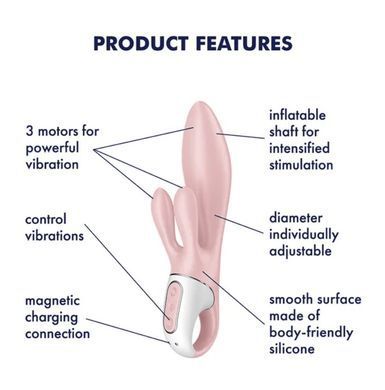 Вибратор-кролик надувной Satisfyer Air Pump Bunny 3 (диаметр 4-5,5 см) картинка