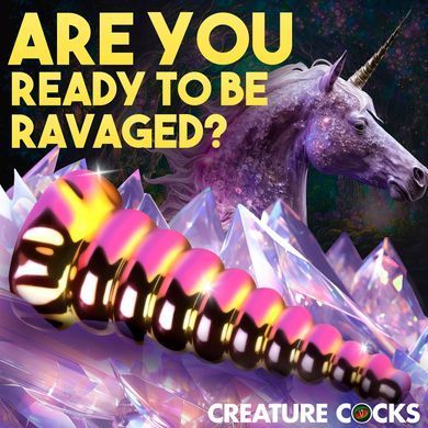 Фентезійний фалоімітатор скляний Creature Cocks Twilight Rainbow Glass Dildo (діаметр 5,1 см) зображення