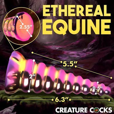 Фентезійний фалоімітатор скляний Creature Cocks Twilight Rainbow Glass Dildo (діаметр 5,1 см) зображення