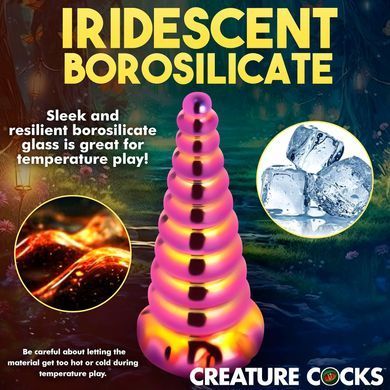 Фентезійний фалоімітатор скляний Creature Cocks Twilight Rainbow Glass Dildo (діаметр 5,1 см) зображення