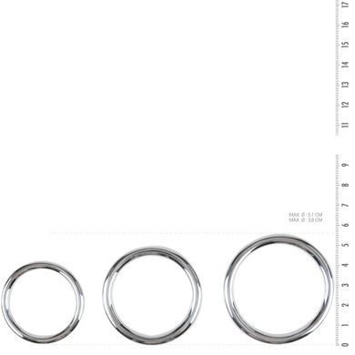 Набір металевих ерекційних кілець Sinner Gear Unbendable Cock/Ball Ring & Glans Ring Set (3 шт) зображення