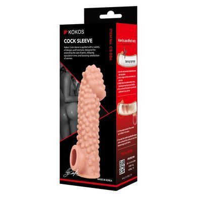 Насадка на член з отвором для мошонки Kokos Cock Sleeve CS 004, розмір L зображення